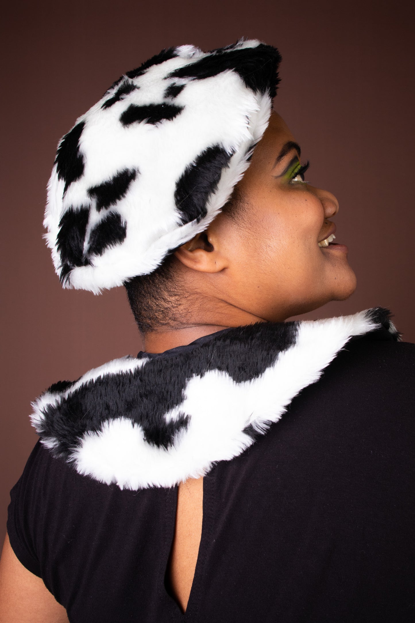 Cow Print Beret